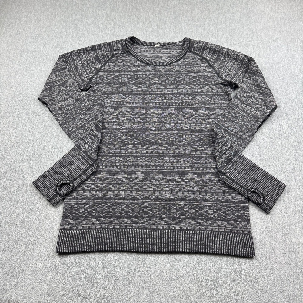 Lululemon Pullover Womens 12 Gray Rest Less Long Sleeve Shirt Activewear Workout